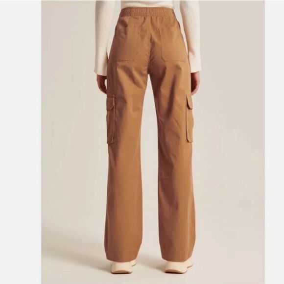 Abercrombie & Fitch Relaxed Cargo Pant 100% Cotton Brown Size 14 32 Waist - Picture 2 of 16